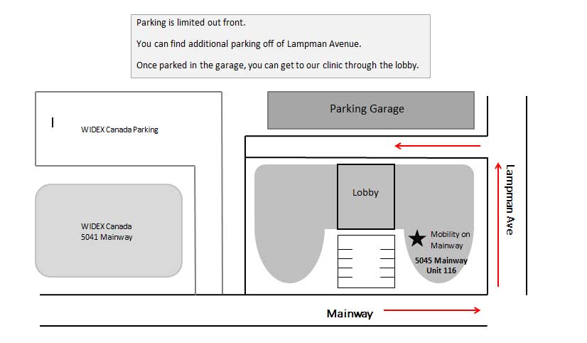 Mobility on Mainway Parking Directions