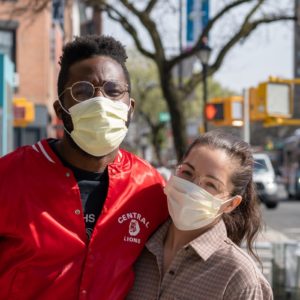People wearing disposable face mask to protect themself from COVID-19